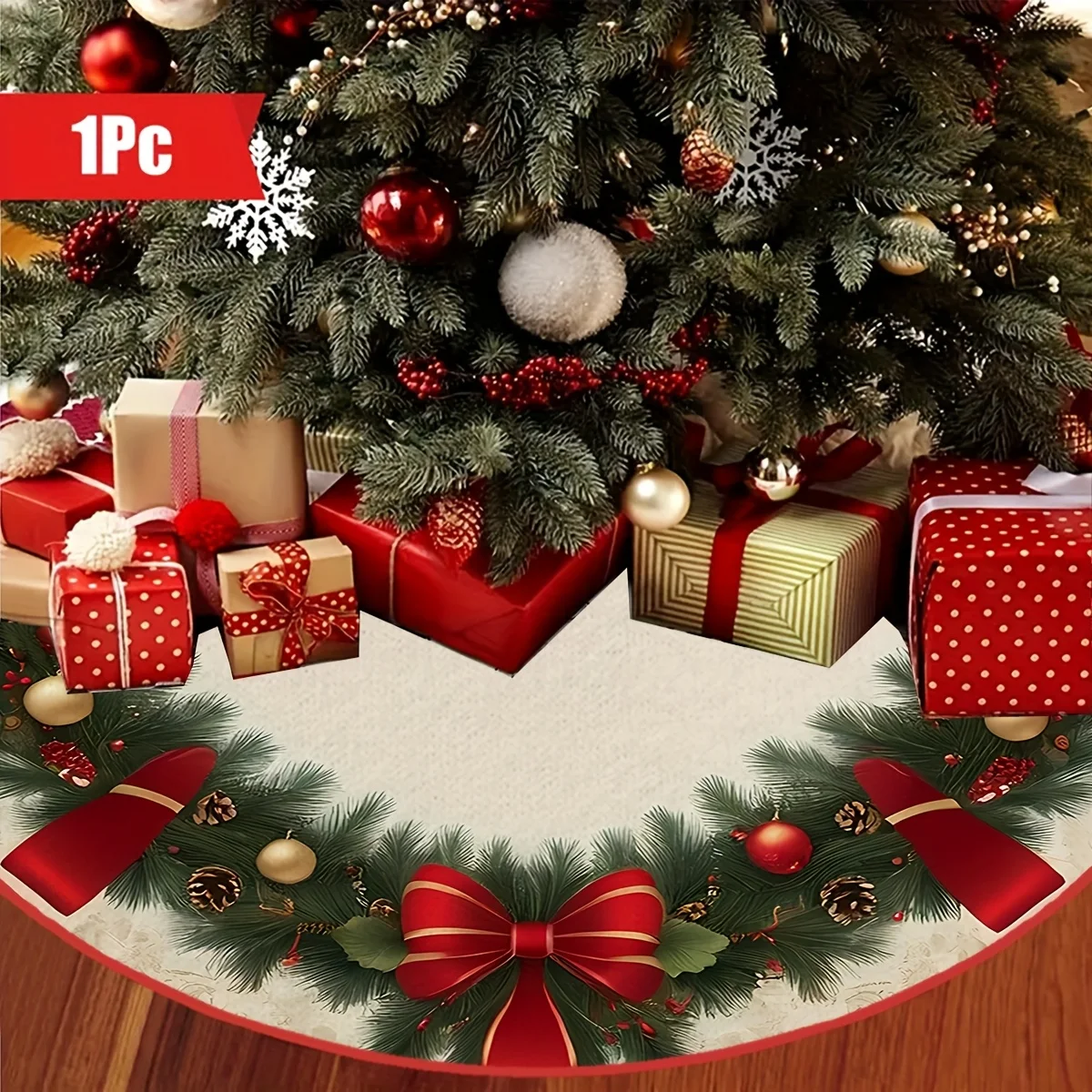 VIKAMA شجرة عيد الميلاد تنورة عيد الميلاد إكليل النمذجة غرفة المعيشة المنزلي عطلة زينة شجرة عيد الميلاد تنورة الوسائد