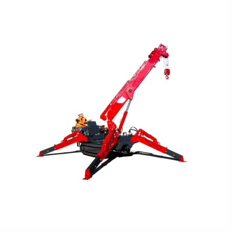 1.2 Ton Folding Crane Hydraulic Telescopic Boom Crawler Cranes Cantilever Spider Crane