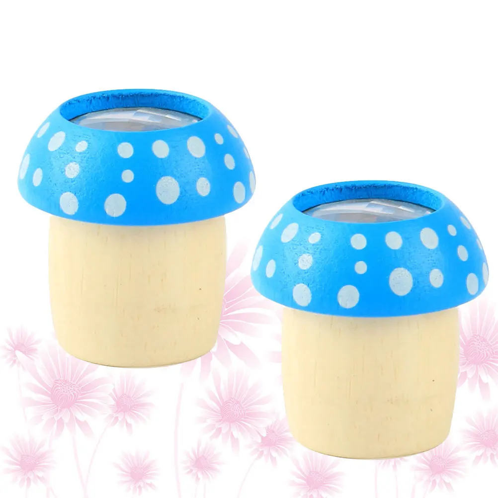 

2Pcs Wooden Mushroom Kaleidoscope Beautiful Pattern Light Refracting Colorful Chips Rotate View Educational Gift for Kids