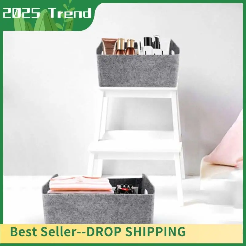 

AA14 New 8Pcs Felt Storage Basket/Bin With Handles, Collapsible & Convenient Storage Solution