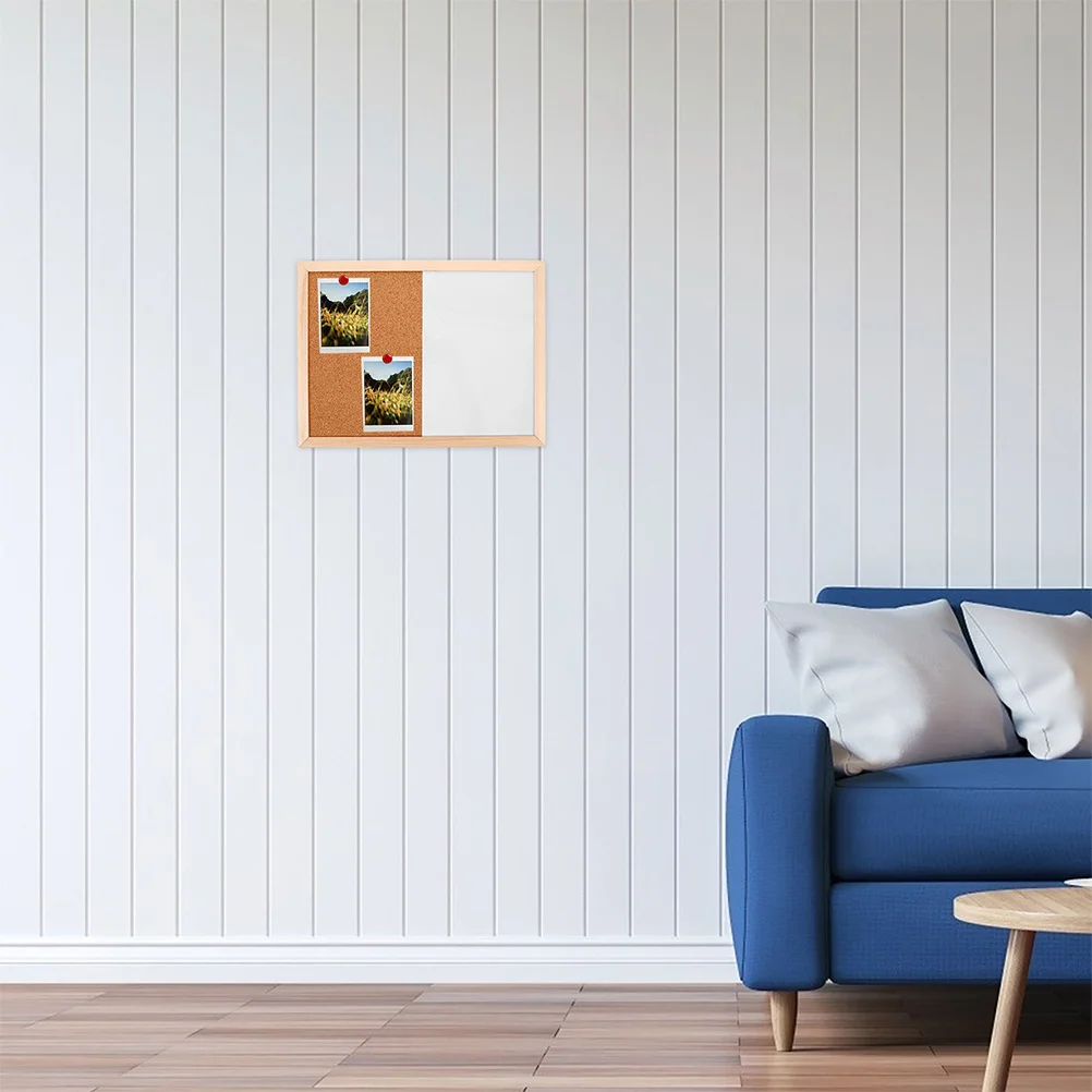 2 قطعة لوحة إعلانية مزيج الحائط الفلين الجاف محو مجلس إطار خشبي لوحات الفلين الصغيرة للمنزل مكتب المدرسة