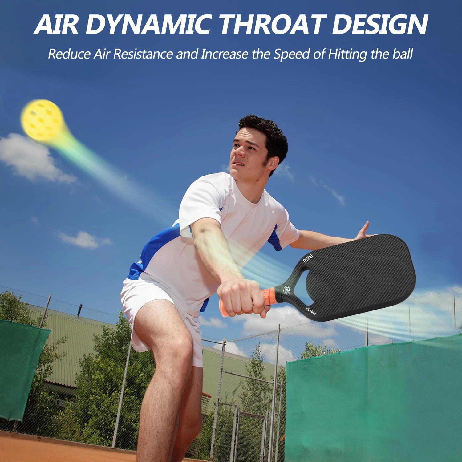 

3K Carbon Fiber Pickleball Paddle with Sandblast Face Heat Pressed Monolithic Design No Frame Large Sweet Spot High Friction