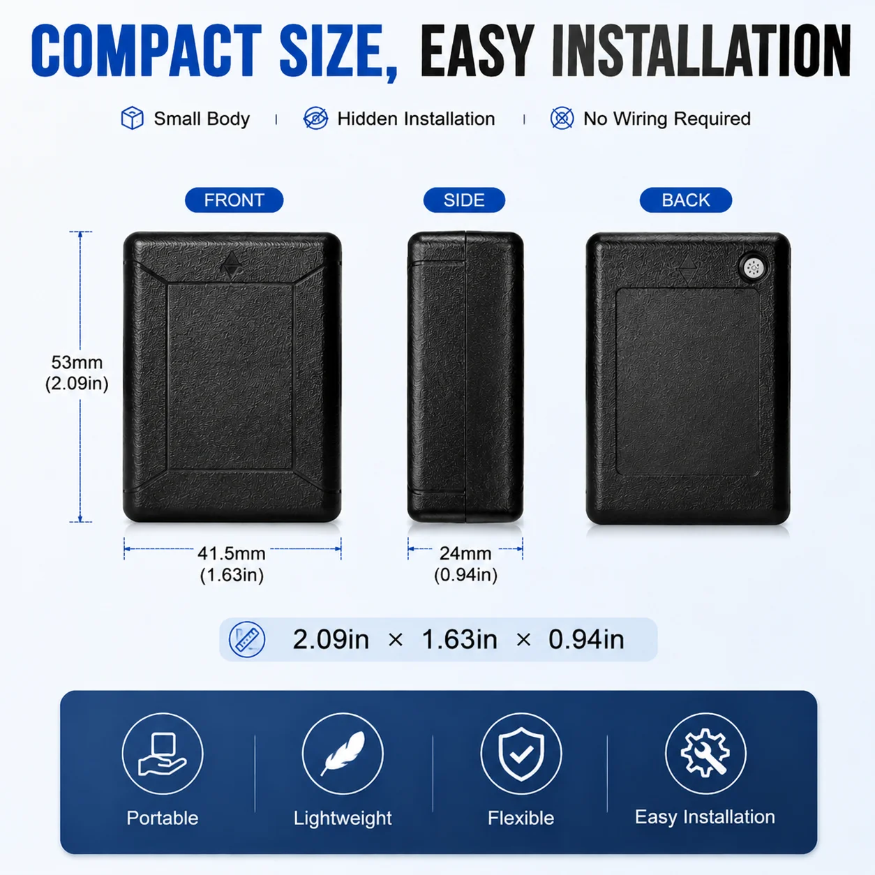 4G07L GPS Car Tracker Free APP BeiDou LBS Optional WiFi Timed Reporting Weekly Mode Alarm Clock Mode Tamper Alert No Wiring