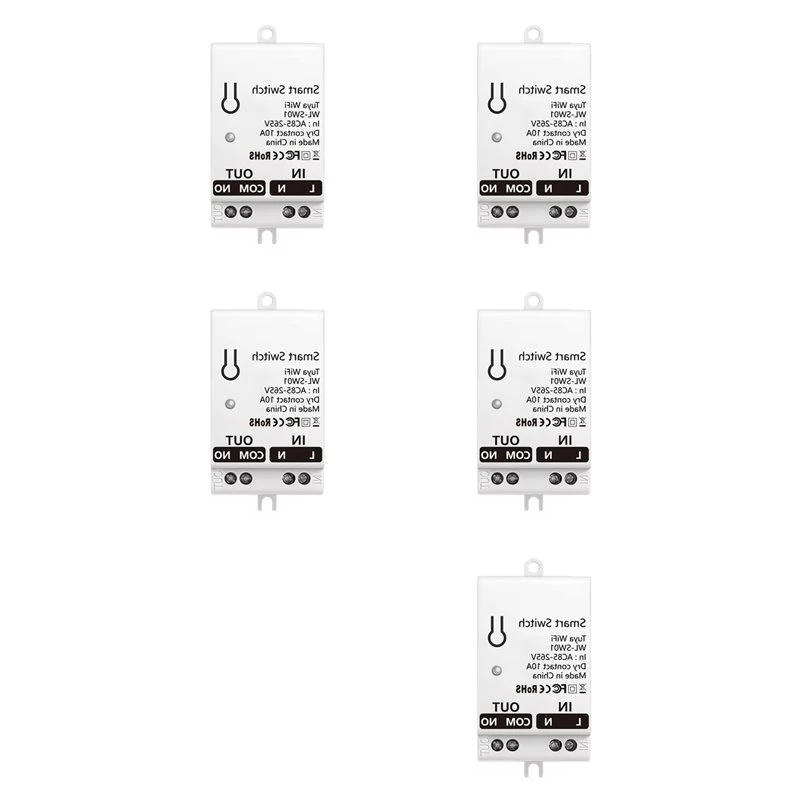 【VALUE MONEY】5X Tuya Smart Wifi Dry Contact Switch Module 10A Home Universal DIY Breaker Relay Work With Smart Life Alexa AC