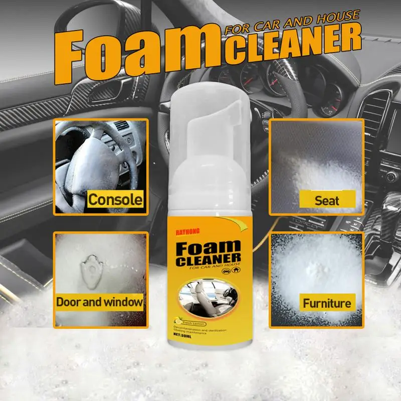 30/100ML Household Car Foam Cleaner Spray Multi Purpose Grease-Free Effective Protective Car Interior Wash Cleaner