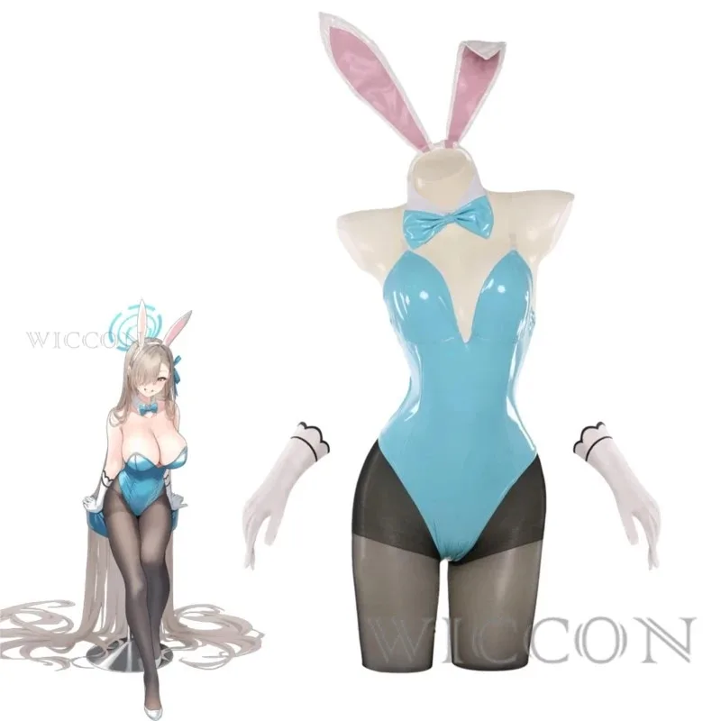 

DY20Anime Blue Archive Косплей Сексуальное кожаное боди Костюм Toki Bunny Girl Комбинезон на бретельках Одежда на Хэллоуин25