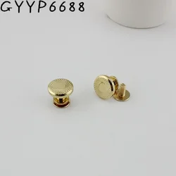 50-200pcs 11*8mm 3colors copper Solid Rivets Fasteners Gold High Quality Leather Crafts Bags shoes Studs Bag Parts Accessories