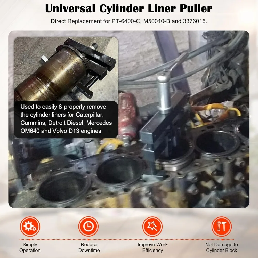 الأفضل - مجموعة مجتذب بطانة الأسطوانة العالمية تناسب كاتربيلر ماك كومينز كات، تعمل على ديزل عالي التحمل #2