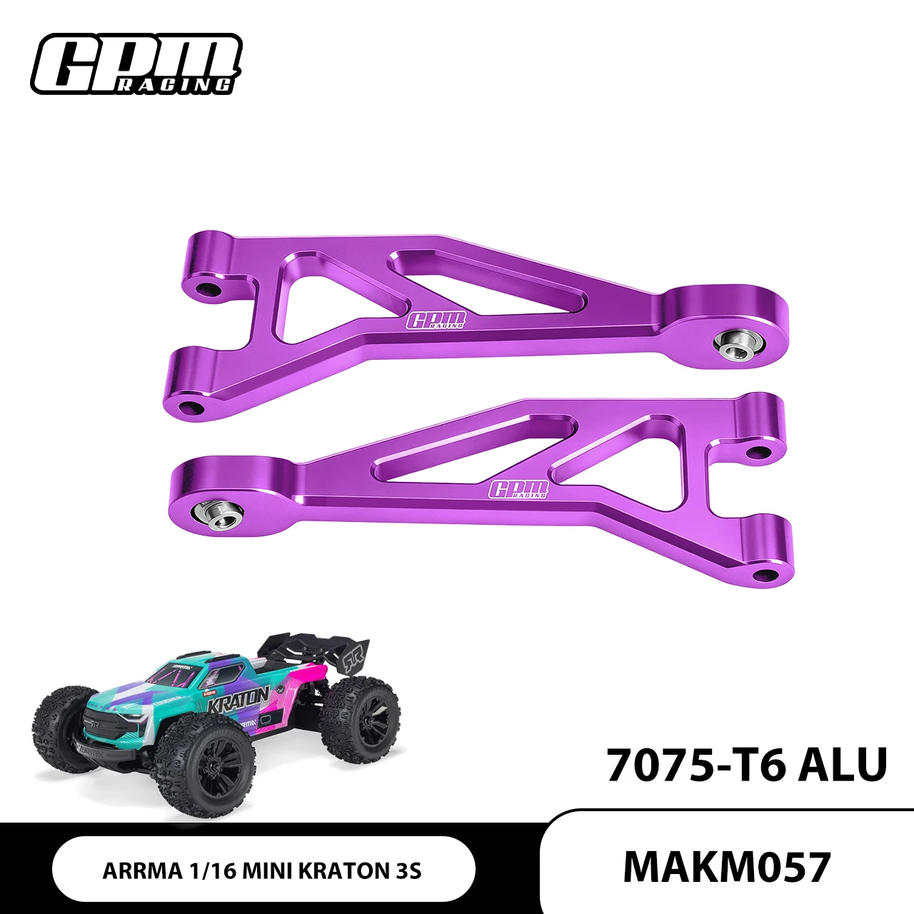 

GPM 7075-T6 Alloy Rear Upper Suspension Arms For ARRMA 1/16 MINI KRATON 3S DSC