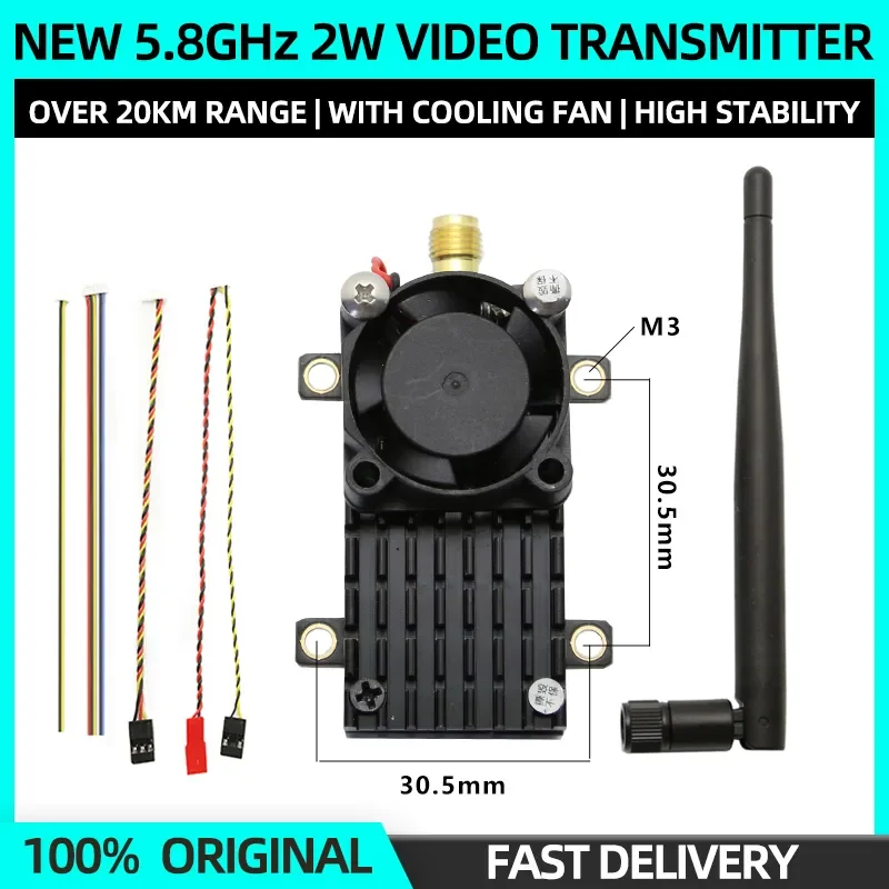 Over 20Km Range 5.8Ghz 2W FPV VTX Wireless Image Video Transmitter TS582000 5.8G 2000MW 8CH Video AV Audio Sender