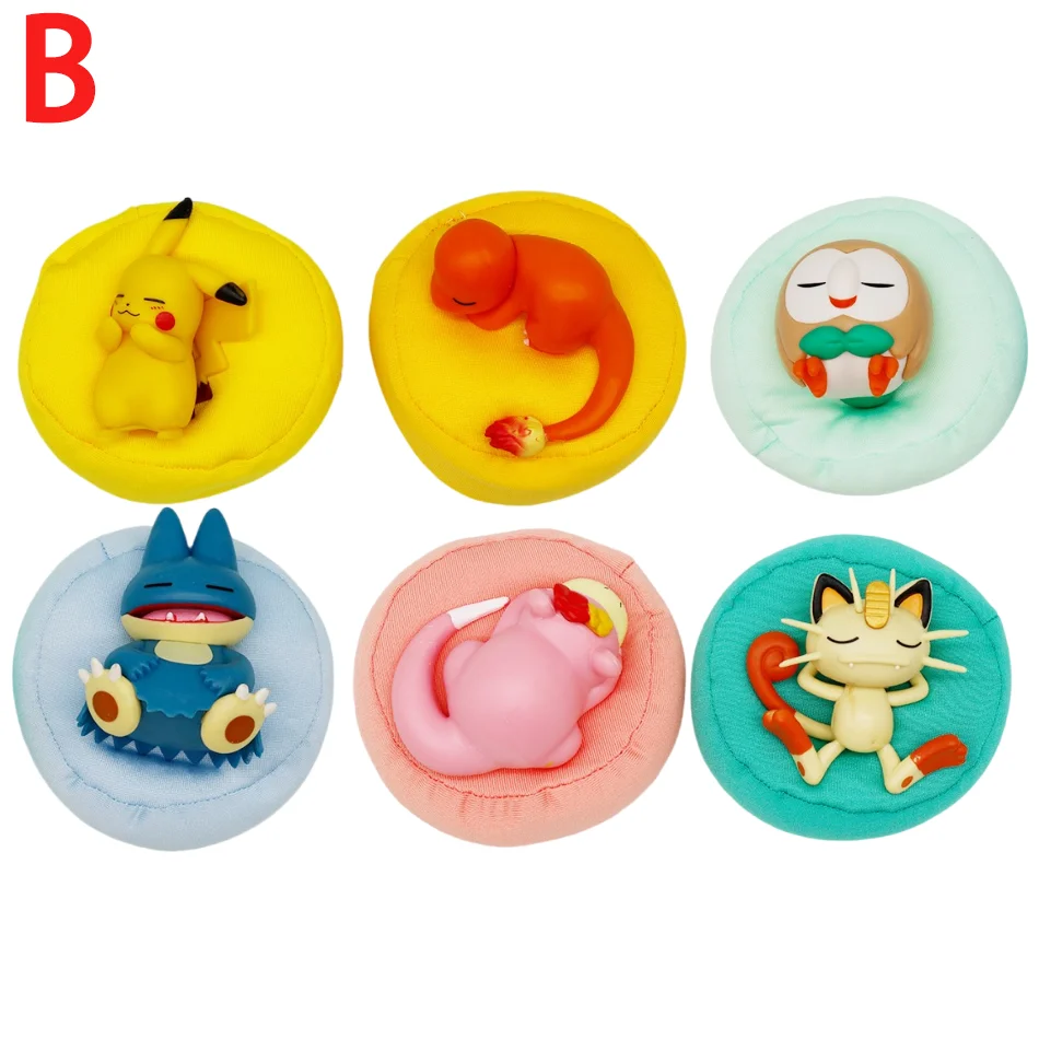 Anime Pokémon Blind Box Modellfigur 1-12 Stück Pikachu Schlaf-Serie Innenraumfigur Schlafende Position Spielzeug Geschenk für Freunde – Detail 6