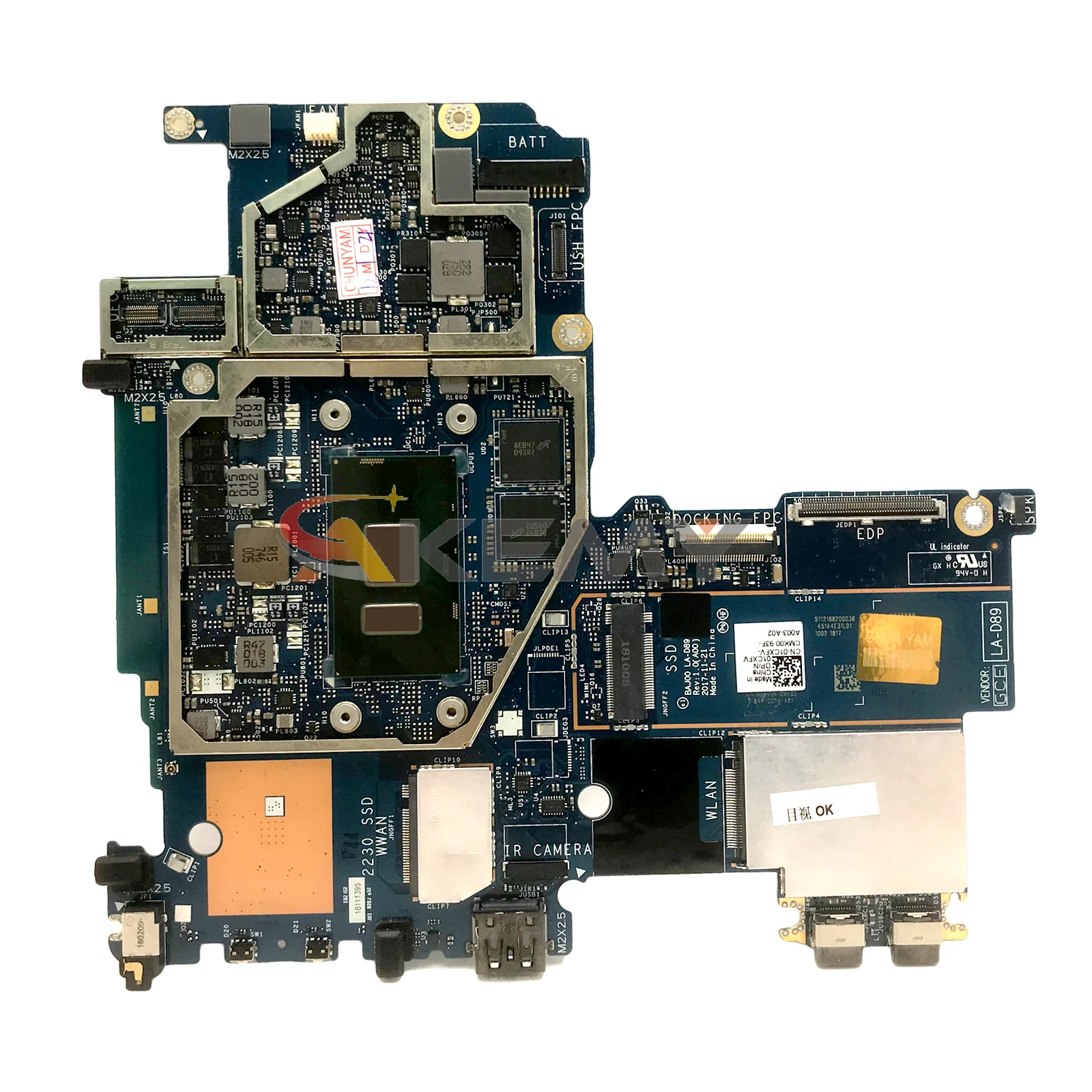 Voor DELL Latitude 5285 Laptop Moederbord LA-D891P 0HPCDV 06DR15 0P8F3H i5-7200U Met RAM 8G Notebook Moederbord Getest OK