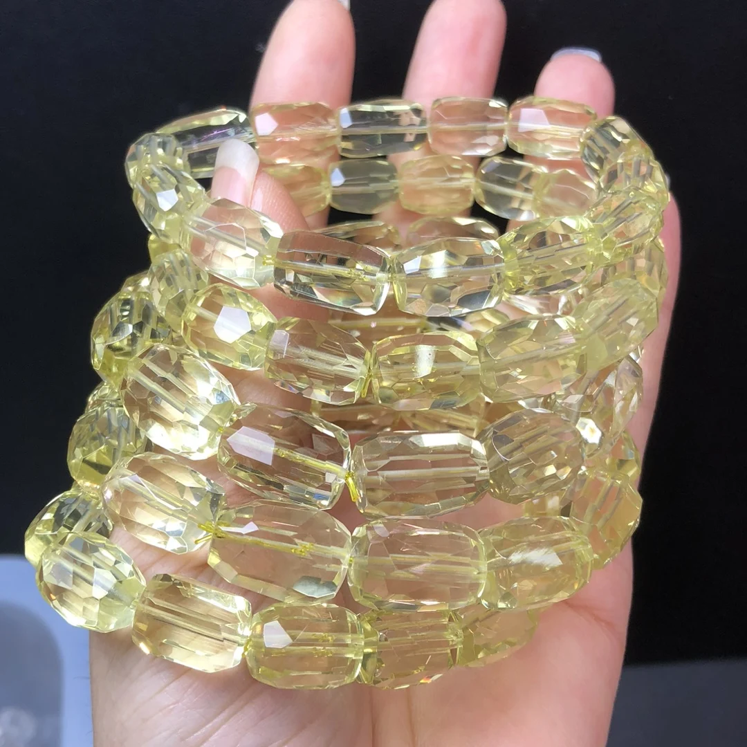 

1 Pc Natural Lemon Color Citrine Bracelet 10x13MM Irregular Shape Beads Reiki Healing Stone Fashion Jewelry Gift For Women Men