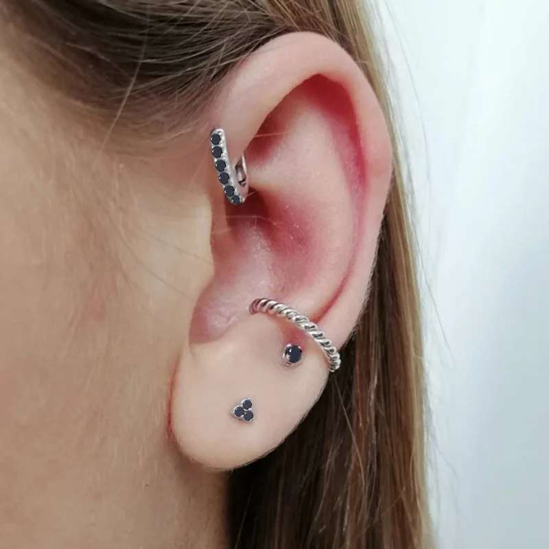 أقراط الماس ترينيتي، أقراط مرصعة، طراز INS، موضة، متعددة الاستخدامات، أقراط عصرية، أقراط، أقراط، نسائية