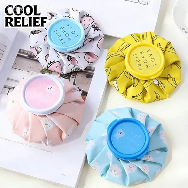 Fabric ice pack, foldable cartoon portable cold and hot compress ice pack, physical cooling therapy bag,water injection ice pack