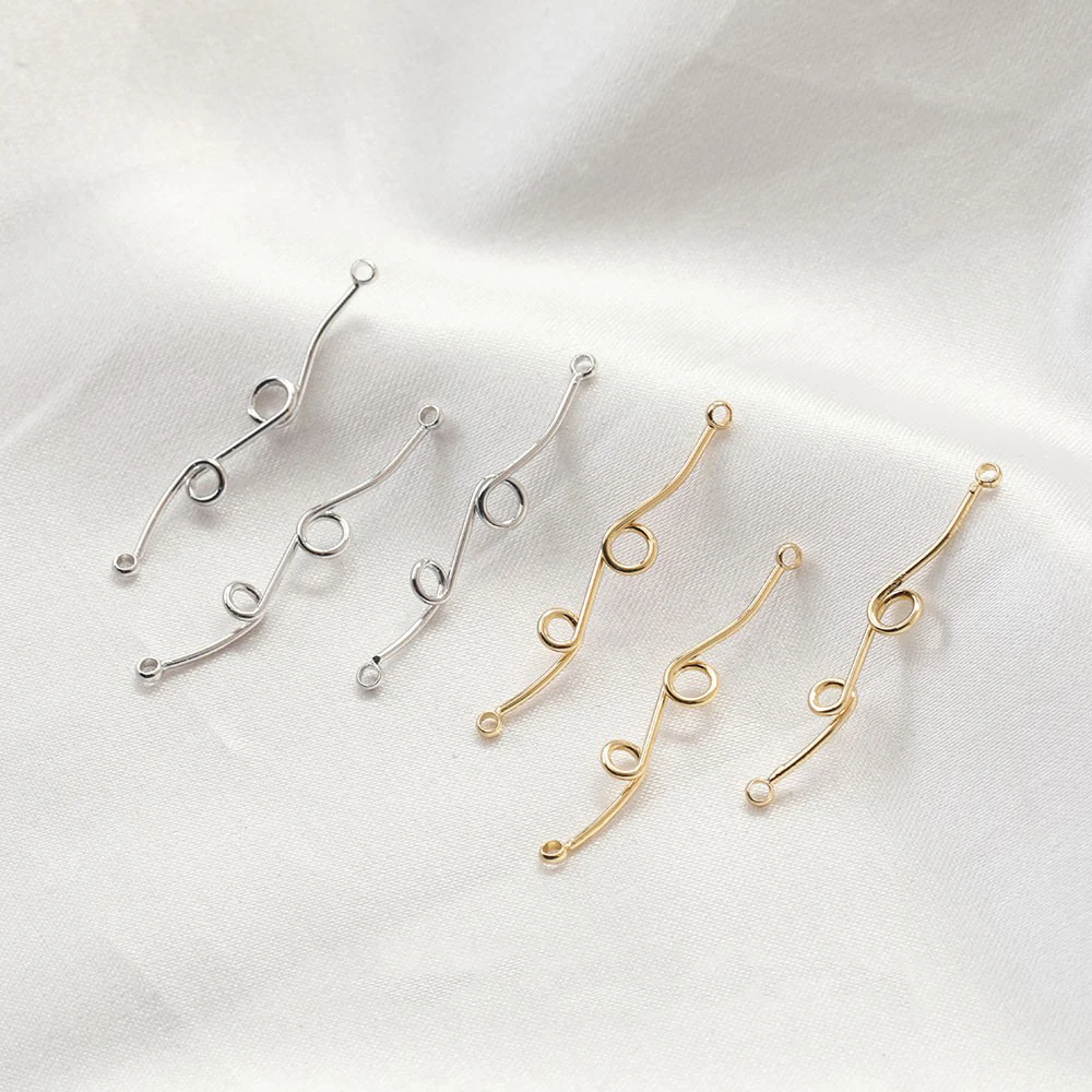 

6PCS 14K Gold Plated Brass Wire Loop Link Connector Earrings DIY Making Supplies Jewelry Findings Accessories
