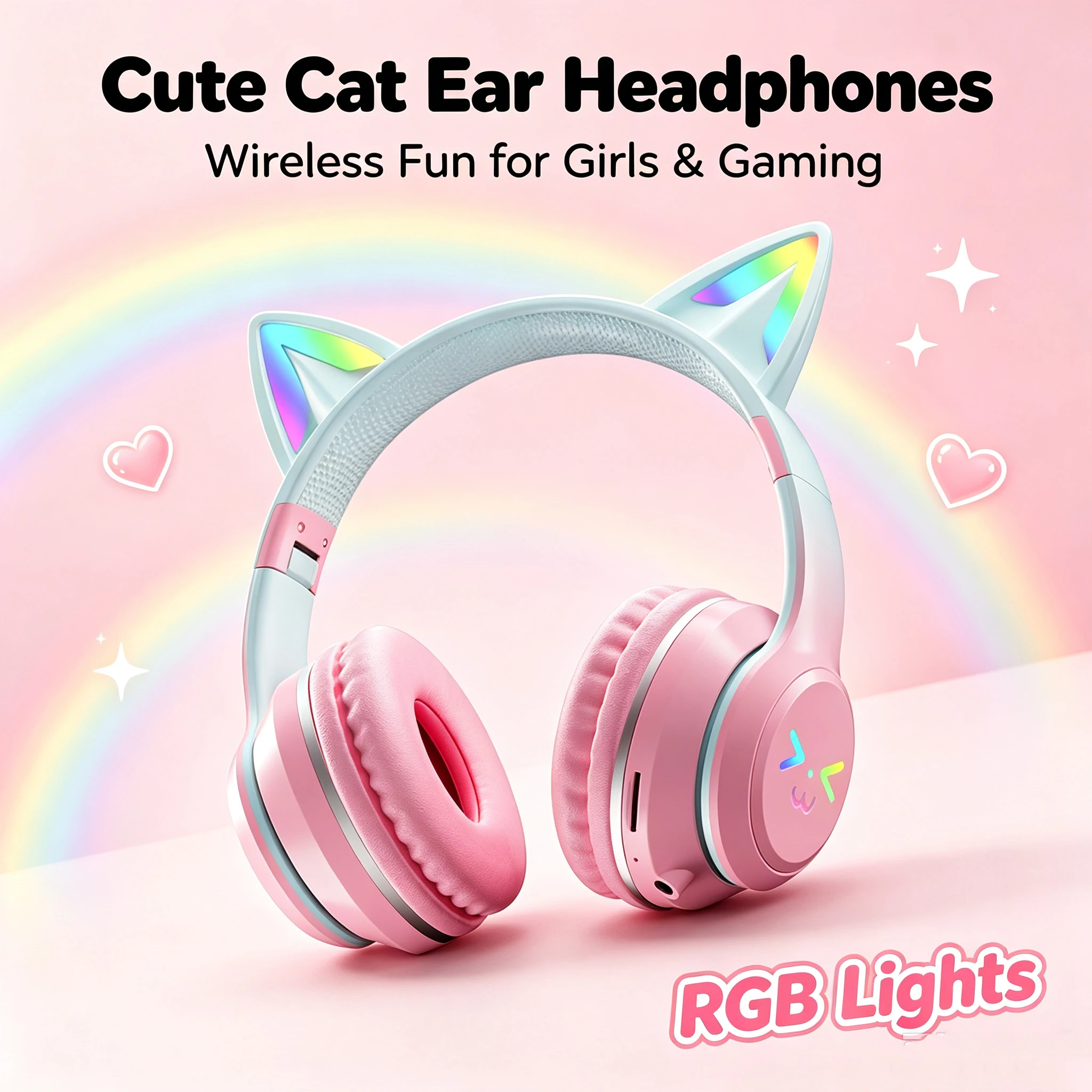 หูฟังบลูทูธ 5.0 รุ่น GT650 ดีไ - Cat Ear Bluetooth Headset Led บทวิจารณ์และราคา