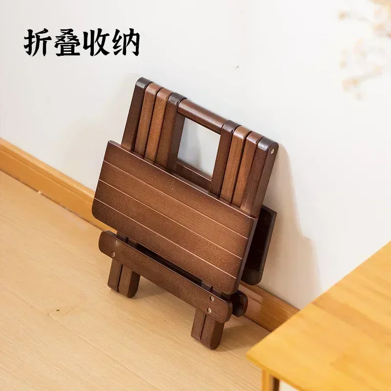 Outdoor camping household portable Mazar solid wood small bench fishing stool installation-free multi-functional