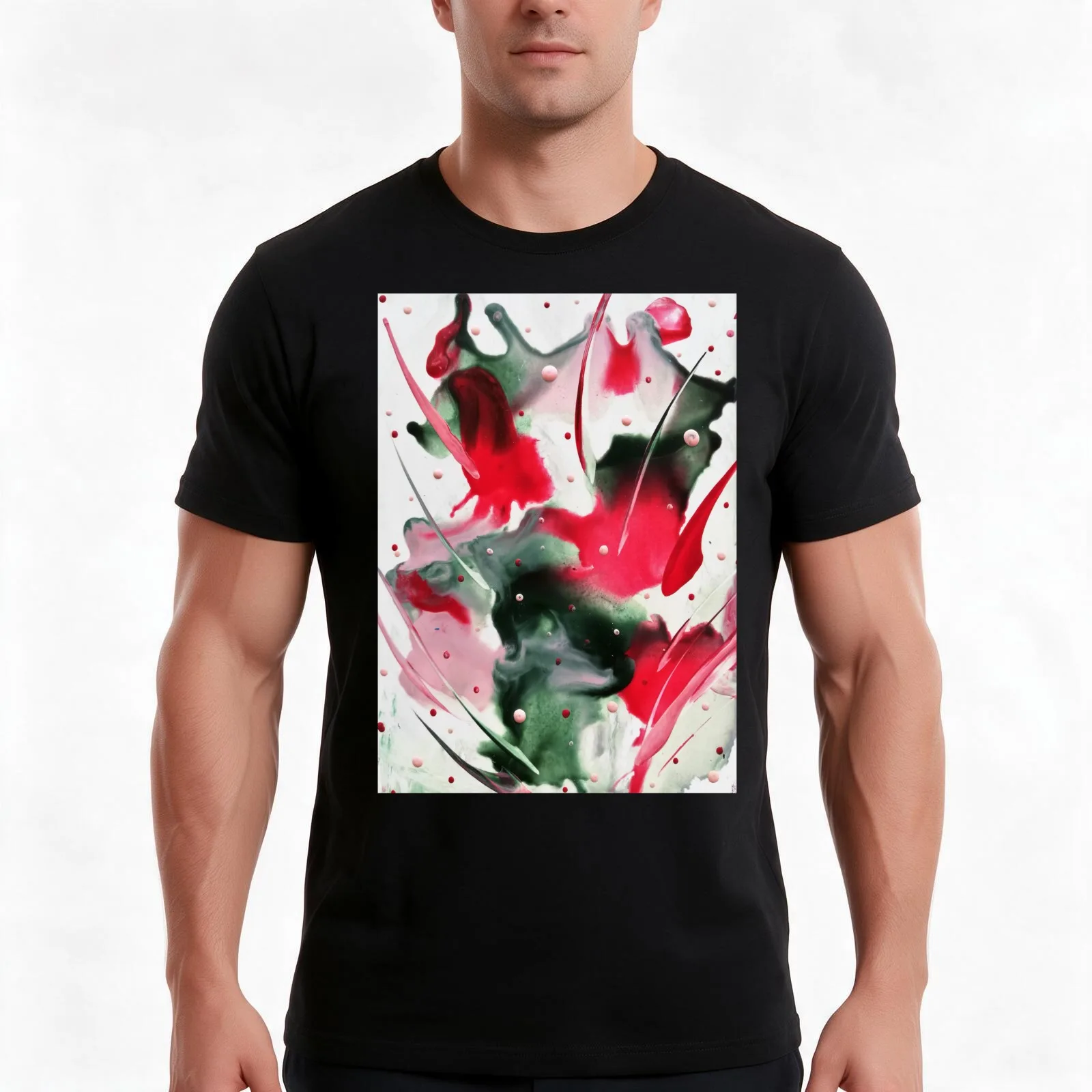Splashes T-Shirt Summer Casual Cotton Tee Oversized Streetwear Tops Vintage Graphic Print Loose Fit Short Sleeve