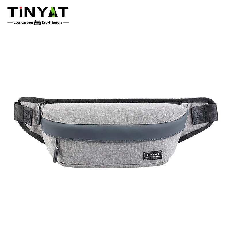 

TINYAT Men's Fanny Pack Lightweight Polyester Sports Bag Adjustable Shoulder Straps Casual Waist Bag for Outdoor Travel