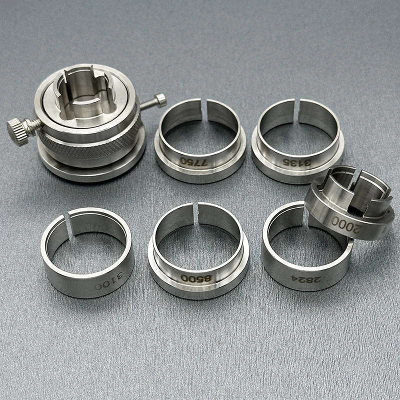 8 in 1 Watch Movement Holder Stainless Steel with Multifunctional Rotating Base For 2824 3135 7750 2671 8500 2000 3100 Movements