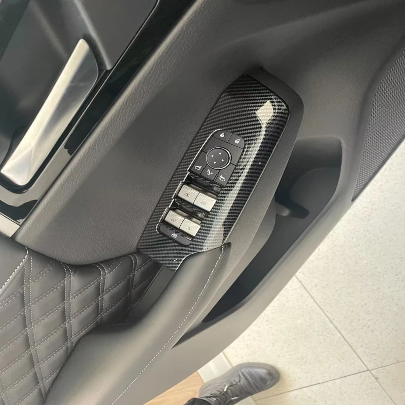 For Mitsubishi outlander 2022 2023 2024 interior carbonfiber accessories window switch gear readlamp front rear water cup cover
