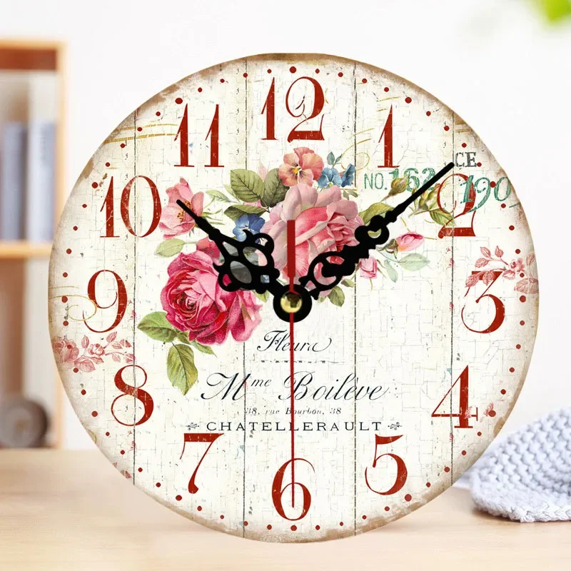 12 CM Mediterranean European Country Living room Clock silent non-ticking available for kitchen living room cafe