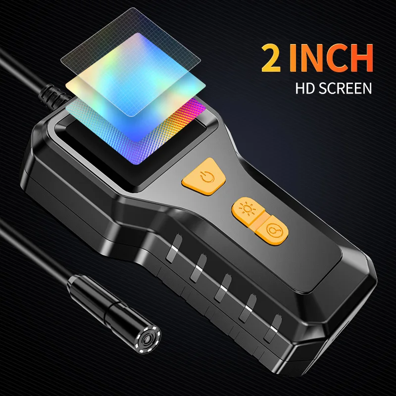 Câmera endoscópica com luz 2 Polegada ips boroscópio câmera de esgoto com portátil ip67 à prova dip67 água cobra câmera para ferramentas masculinas