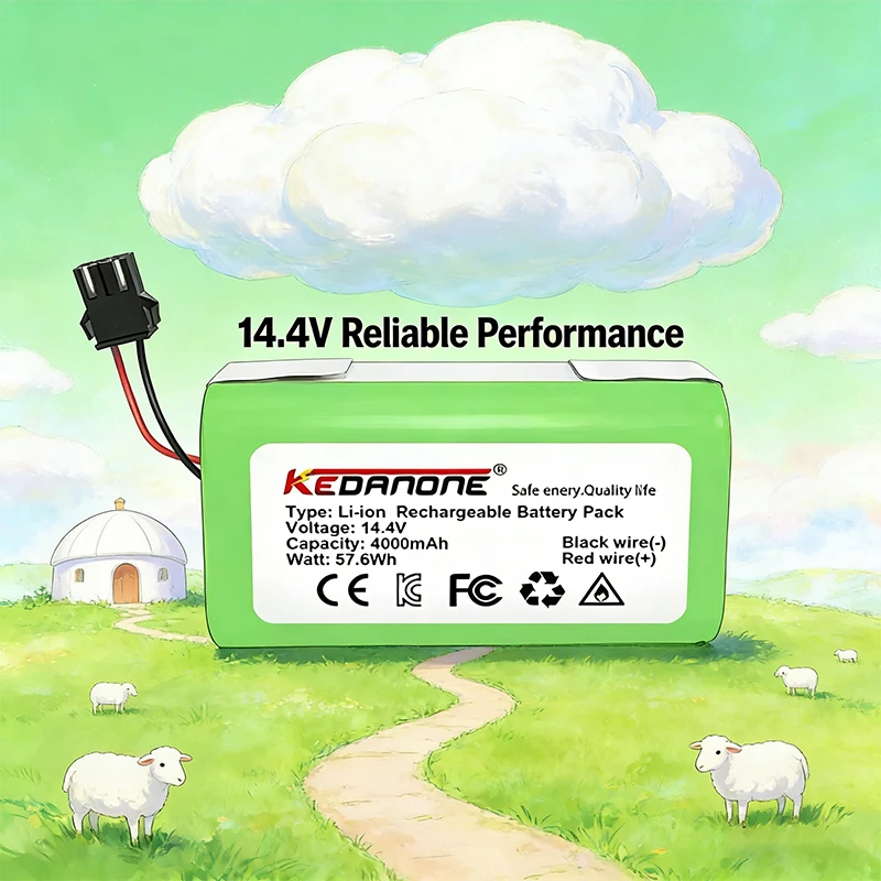 Nuova batteria agli ioni di litio da 14,4 V e 4000 mAh per Conga Excellence 950 990 1090 1092 1190 1790 1990 Robovac 11S 15C 30C Max NETBOT S14 S15