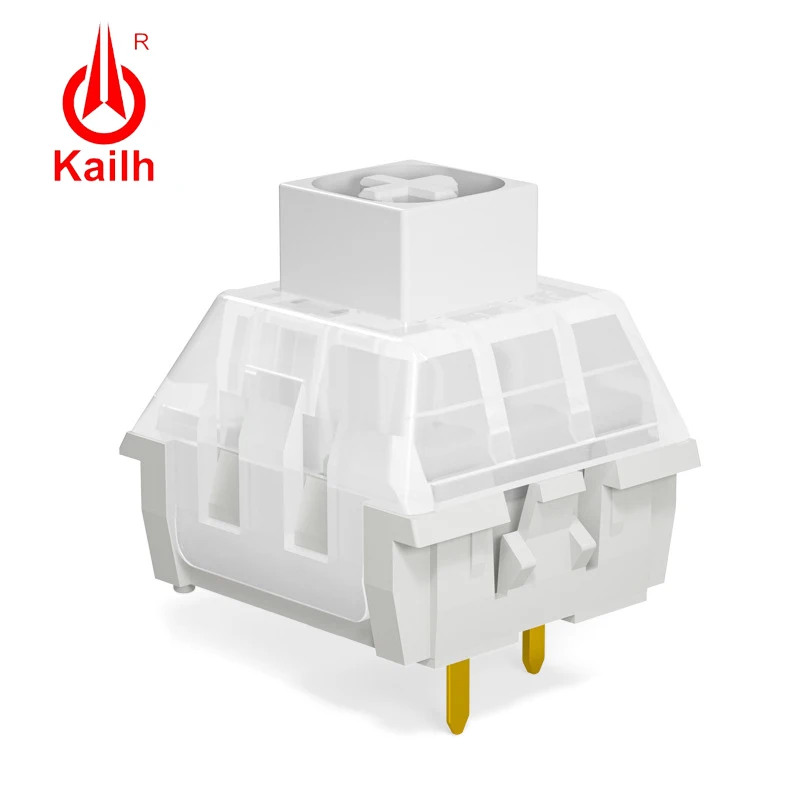 Kailh-caja de interruptores de Jade azul marino, Interruptor blanco real, bricolaje, Teclado mecánico, rojo, marrón, Compatible con interruptores Cherry MX RGB, venta al por mayor