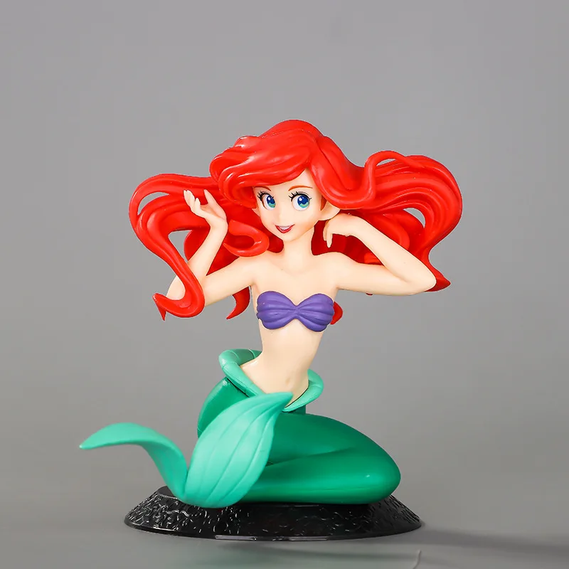 10cm Anime Disney Princess The Little Mermaid Ariel  PVC Action Figures Model Car Cake Decorations Dolls Toys