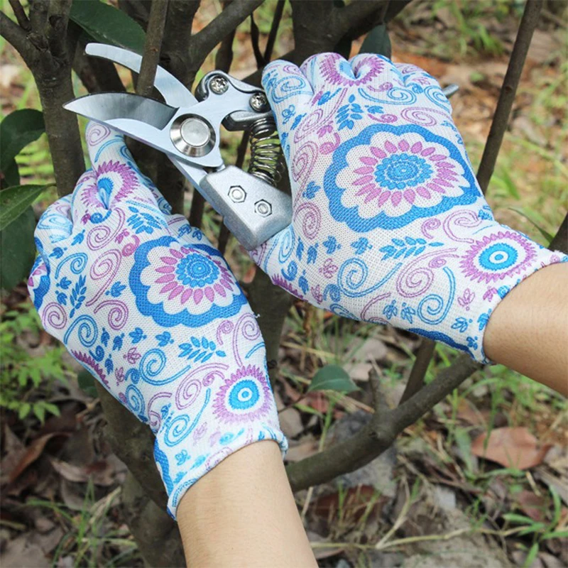 Planting Yard Cleaning Palm-Coated Floral Garden Gloves Women Non-Slip Working Gloves Non-Slip Household Labor Protection Gloves