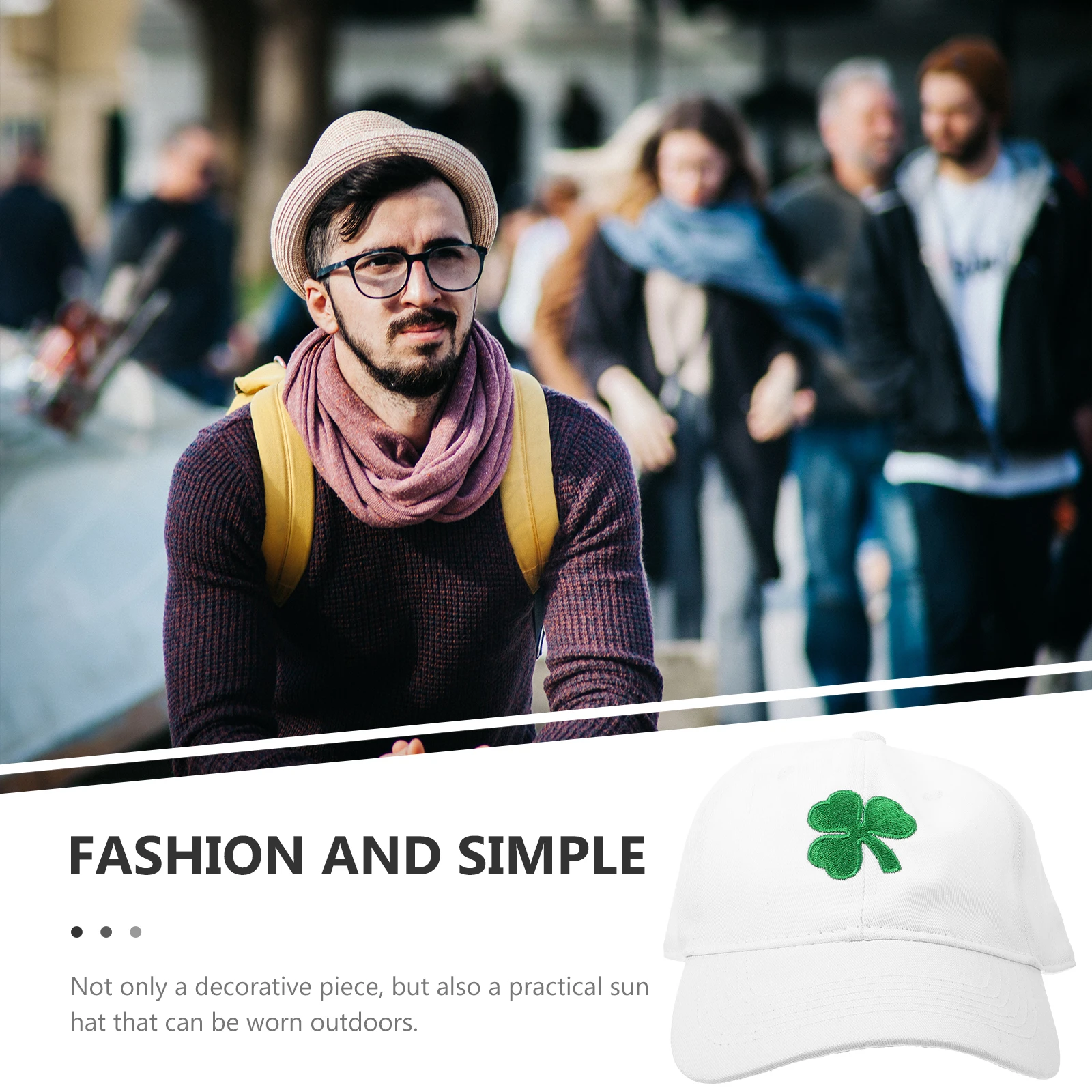 

Clover Baseball Cap Embroidered Hat Men Hats Sports Fan Caps Irish Festival Outdoor Trucker