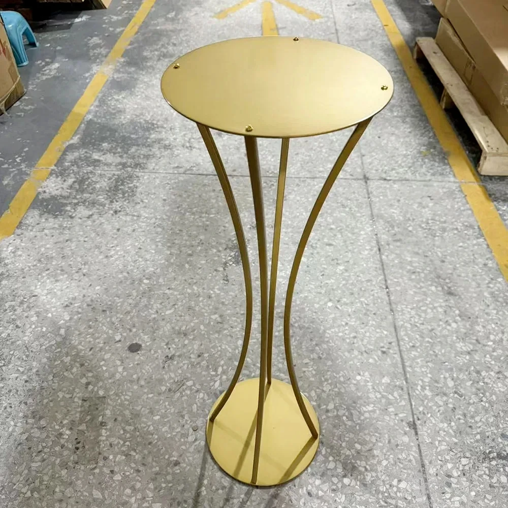 Hot-selling Gold Iron Flower plinth, Reception Centrepiece Decor, Bridal Table Decoration stand for Wedding Party