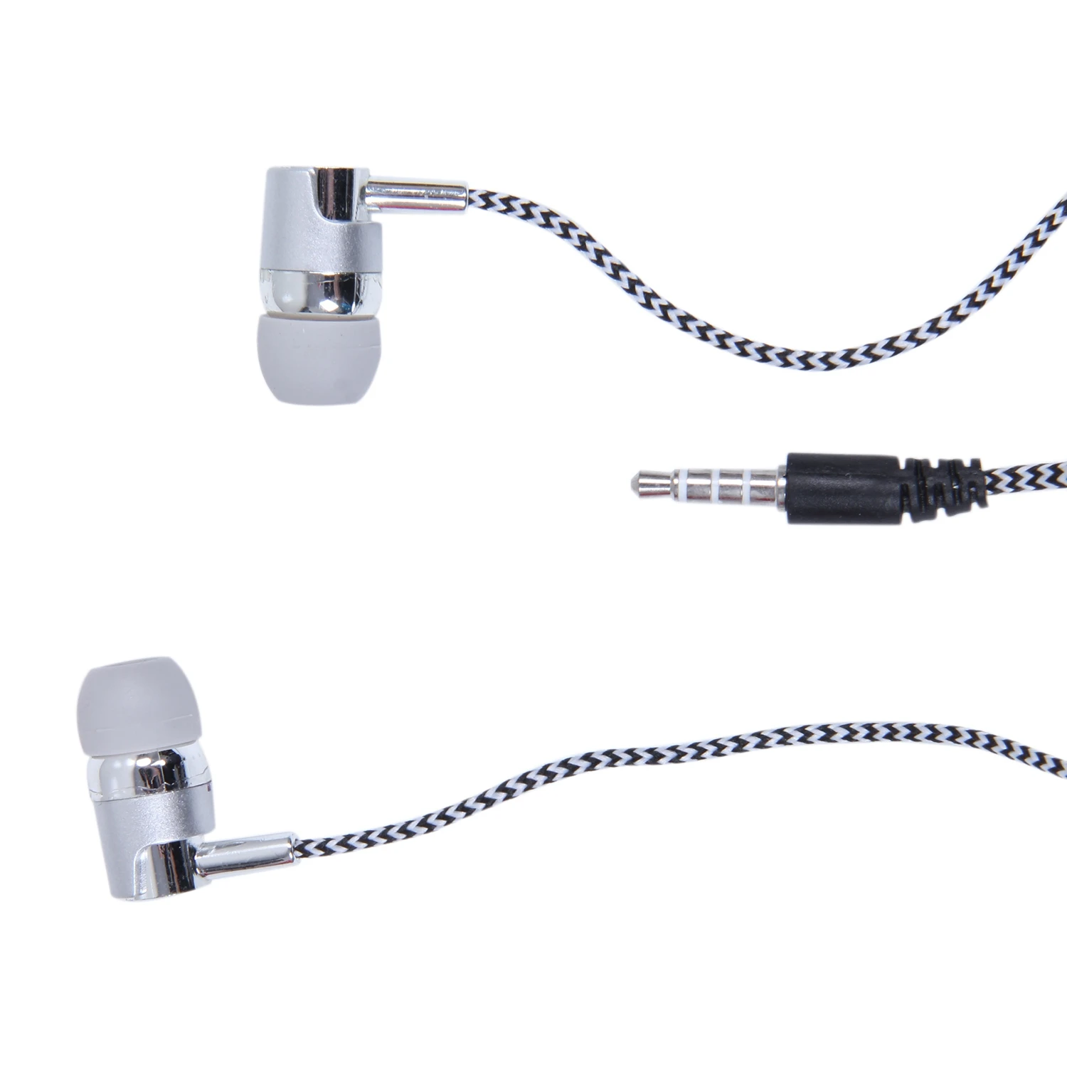 Cable trenzado Universal para auriculares de música, cableado de Subwoofer MP3 MP4 de 3,5mm, H-169, color plateado