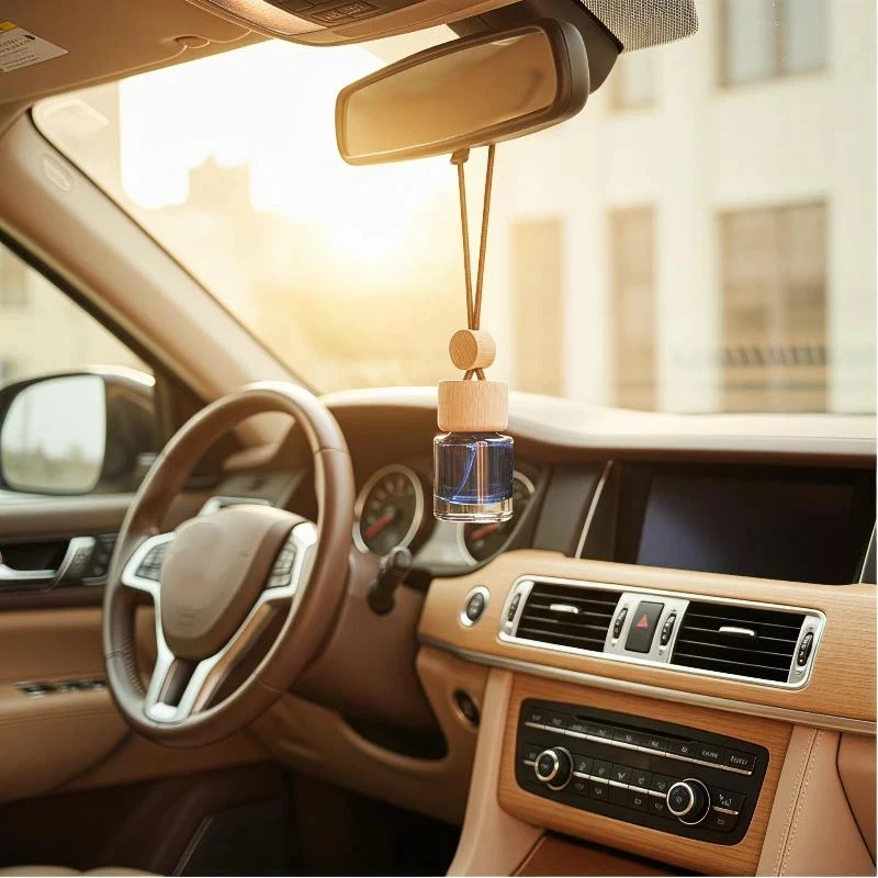 Small Round Cap Empty Pendant Ornament Car Essential Oil Diffuser Fragrance Air Freshener Scent Perfume Bottle