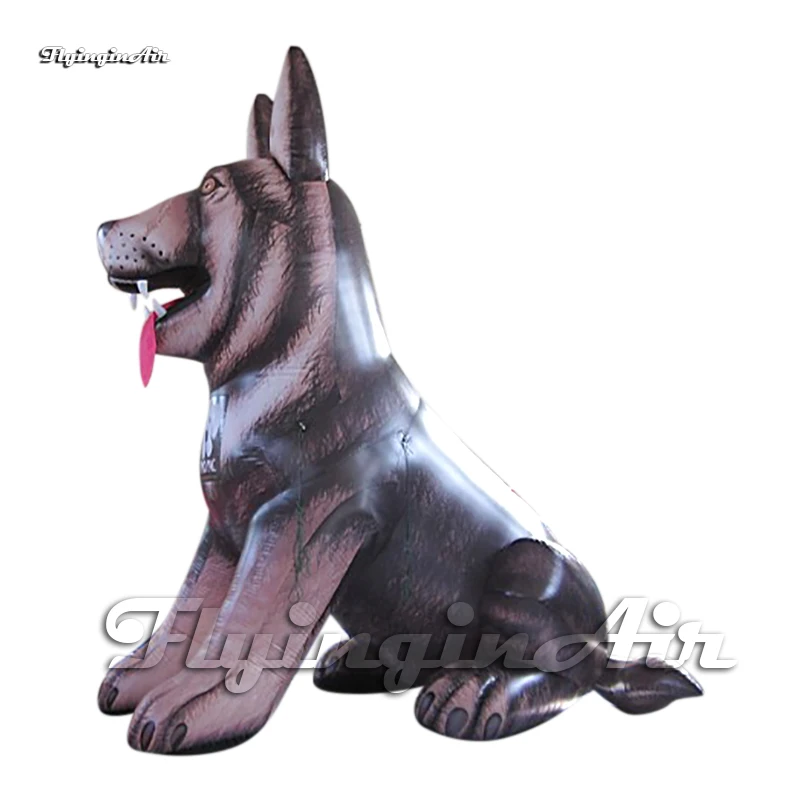 Cute Large Seated Inflatable Puppy Balloon Air Blow Up Dog Tongue Sticking Out For Event