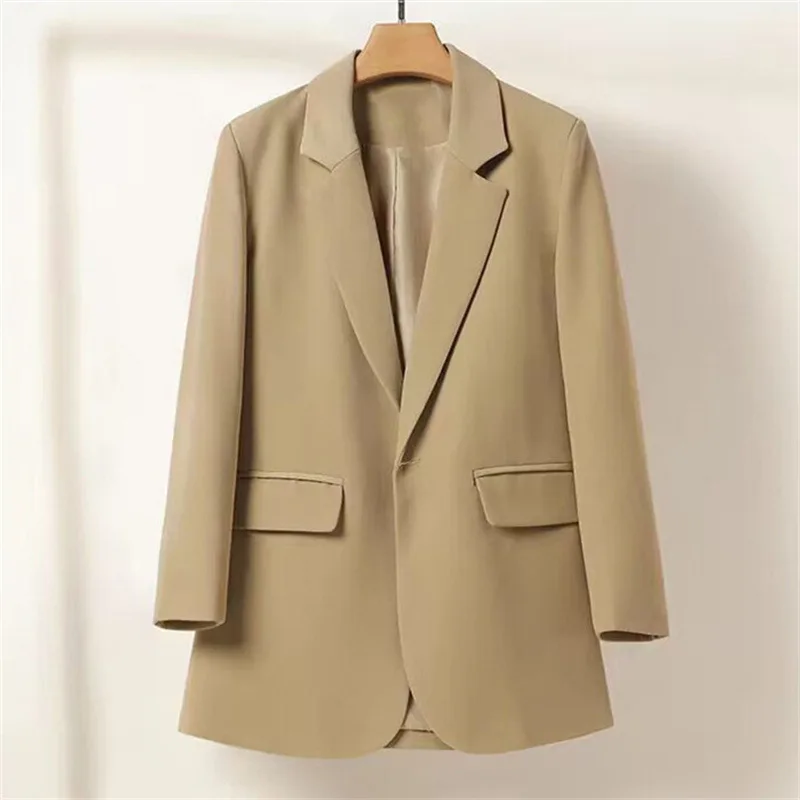 

Women's Blazer 2026 Blue Long Sleeve Blazers Pockets Jackets Coat Slim Office Lady Jacket Female Tops Suit Blazer Femme Jackets