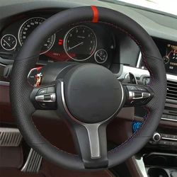 Braid Car Steering Wheel Cover Leather For BMW M Sport F10 F12 F20 F30 F31 F32 F34 F45 F39 F48 F25 F26 F15 F16 Car Accessories