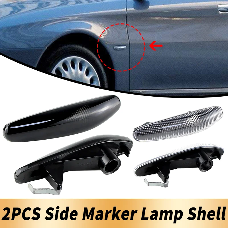 2PCS Only Shell No Bulbs Side Marker Light Covers Housing Lens For Alfa Romeo 166 1998 1999 2000 2001 2002 2003 2004 2005-2007