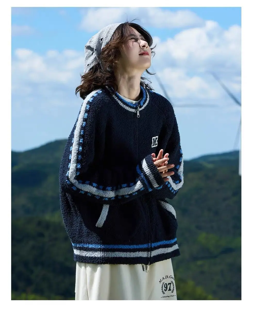 

Бейсбольные куртки высокого качества, женские осенние танцевальные значки, универсальные беговые куртки, высококачественная меховая подкладка для отпуска, дизайн на пуговицах Y2K