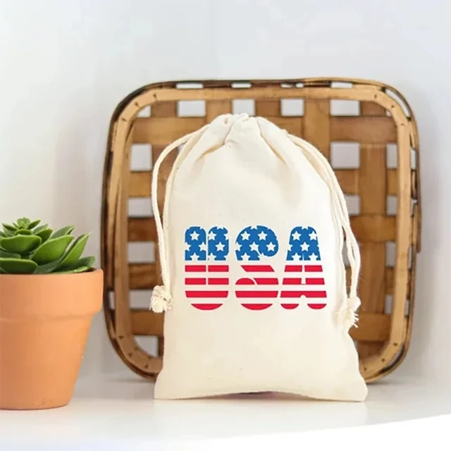 20pcs USA Patriotic Day Flag Star gift Bags America Independence Day fourth 4th of July Party school home table Decoration sign