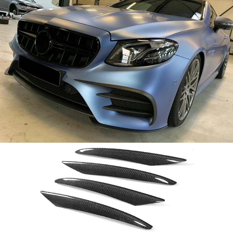 Car Front Bumper Air Vents Covers Trims For Mercedes Benz C238 E300 E400 E43 AMG 2017 2018 Fog Lamp Covers Trims Carbon Fiber