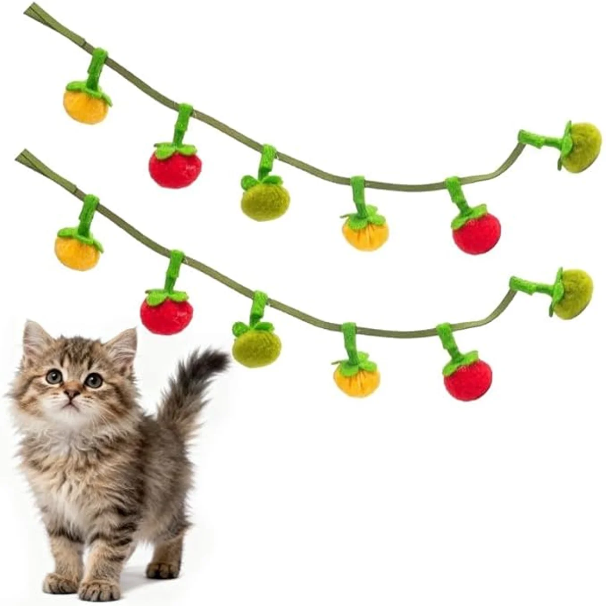 Built-in Catnip Cat Toy String Vegetable Shape Plush Bite Resistant Interactive Kitten Chew Toys For IndoorPlaying Relief Stress