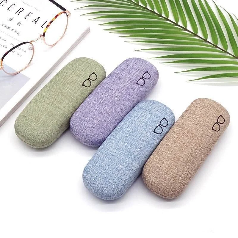 Linen Fabrics  Fashion Glasses Case Hard Shell  Eyewear Cases Cover Protective for Men Women Sunglasses Eyeglasses Glasses Box