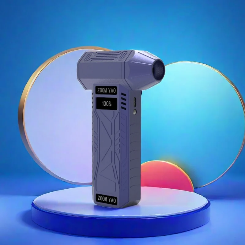 

Высокоскоростной портативный бесщеточный двигатель с турбовентилятором с 4-скоростной регулировкой, светодиодной подсветкой, уровнем заряда батареи и дисплеем скорости.