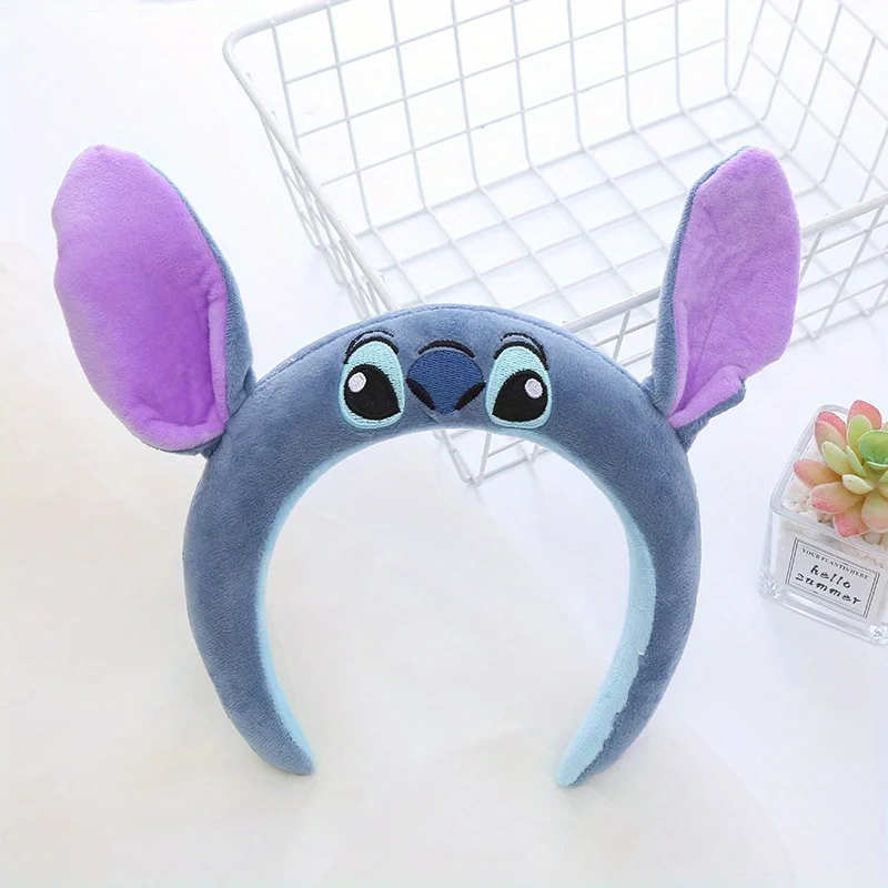 Disney Stich opaska na głowę urocza kreskówka zabawna opaska ozdobna opaska pluszowa antypoślizgowa opaska dla dziewczynek prezent