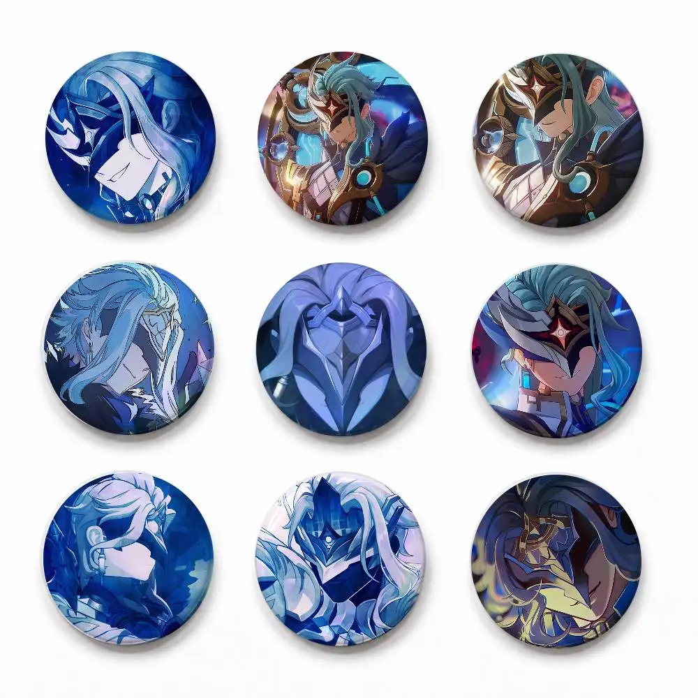 A-Dottores- Ges-ns-shins- Mixed Theme Round Button Badge Set Anime Cartoon Music Game Fashion Pins For Bags Clothes Accessories