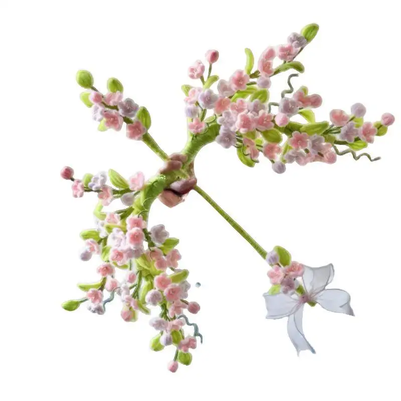 

Peach blossom bow sword twist stick handmade DIY material package spring atmosphere give girlfriend girlfriend gift handmade