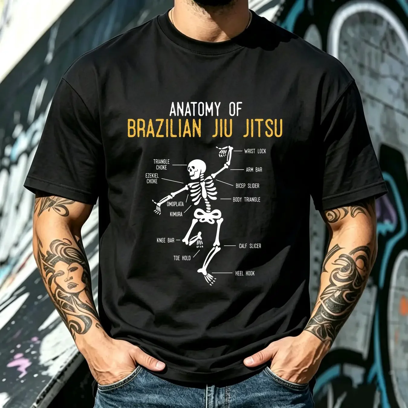 washed T Shirt Funny Jiu Jitsu Fighter Anatomy BJJ Training Humor Collaboration Backpack Large Capacity Cute Foldable Clothes